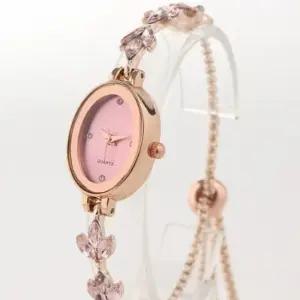 큐빅 슬라이드 매듭 팔찌 손목시계 핑크) DP73128 디지털시계 전자시계 손목시계