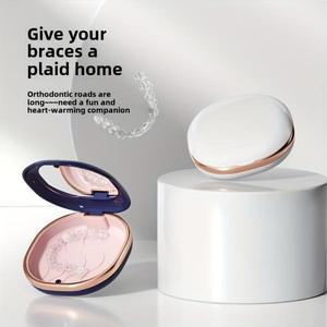 1개입 치아교정기 케이스, 유지장치 자석식 마우스가드 보관함, 여행용 틀니