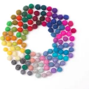 글래시아트 원 울 펠트 볼 초소형 120피스 0.5센티미터 - 0.2인치 타이니 핸드메이드 40컬러 레드 블루