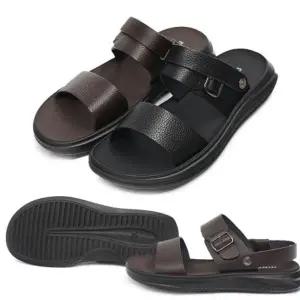 남성 여름 스트랩 정장 고급 슬리퍼 샌들 소가죽 신발