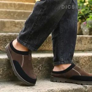 [딕슈]딕슈 남성 누벅 스프리트 통굽 키높이 슬리퍼 S428