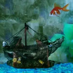 난파선 은신처 장식 어항 수족관 워터월드열대어 새우놀이터 해적선 돛단배 수조 어항품