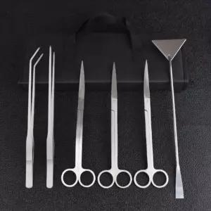 키밍 수조관 어항 수초 가위 집게 세트 6종 정리 도구 장비 청소 핀셋 걸이 조명 기타 여과기 온도계 장식