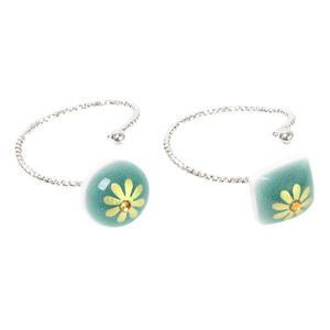 [박씨상방] 고급 도자기청자 금꽃반지(원형, 사각)/예쁘고실용적인악세서리