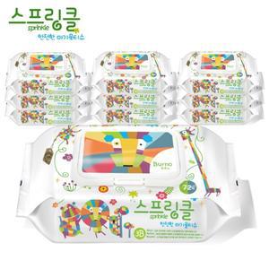 스프링클 캡형 프리미엄 아기 물티슈 72매X10팩
