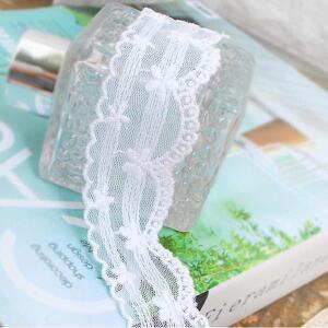 데코탑 꽃밸런스 레이스 좁은 띠 망사 아이보리 로맨틱 심플 깔끔한 원단 천 리폼 포장 장식