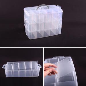 멀티박스 (손잡이형 3단-대)/투명 플라스틱 부품상자 비즈함 소품함 수납함 정리함 태글 못 나사 웜 찌통 각종 부속함 정리용품