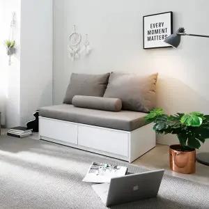 나무뜰 코젯 패브릭 2인 쿠션 수납 벤치 소파 SRS007C