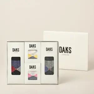 [롯데백화점]닥스 남여 혼합 양말 4족 선물세트 면스판 중목 아가일 20830