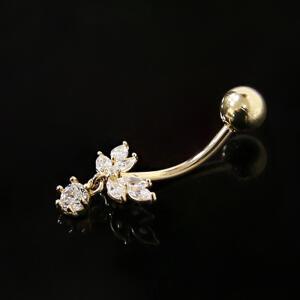 BPG013 윙플라이 배꼽피어싱 14k 골드 금피어싱 바나나 바디 특수 뱃지 배찌