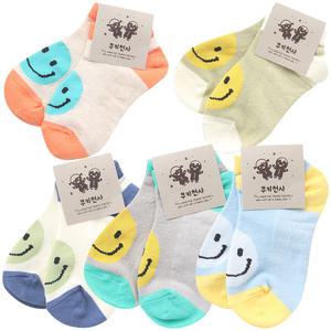 양말쟁이 아동 스니커즈 발목양말 5켤레세트 동글이