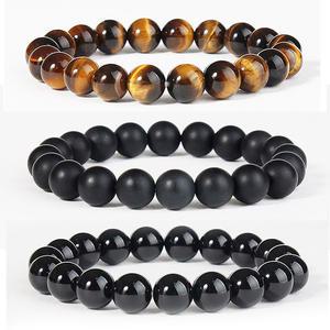 염주팔찌 천연 원석 호안석 오닉스 타이거아이 라바 남자팔찌 남성 묵주