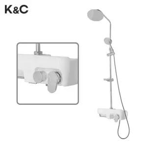[고치고] 케이앤씨 KC001W 레인 해바라기 샤워기 선반형 샤워 수전