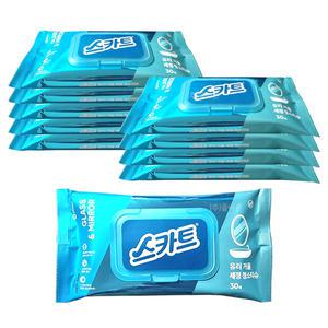 스카트 유리 거울 세정 티슈 30매x10개