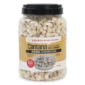 펫라이프 칸타나 동결건조 치킨 큐브 500g 대용량 고양이 강아지 간식