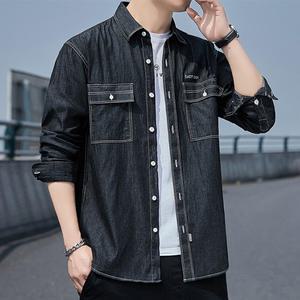 남성 가을 남방 캐주얼 워싱 데님 청 포켓 셔츠 S304