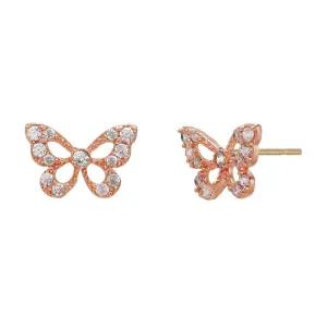 14K 귀걸이 핀 침 금귀걸이 화이트 나비
