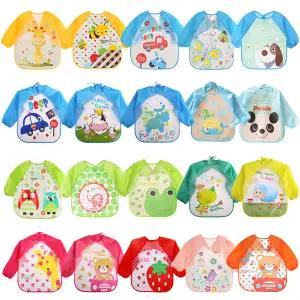 [조이멀티]소매있는 애니멀 아동 긴팔방수턱받이 랜덤1개 700230