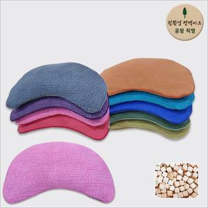 [친환경편백아트]프리미엄 편백 큐브칩 클래식 반달 베개 - 중