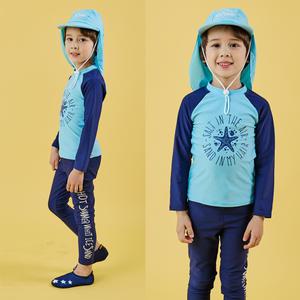 아이스샌드 키즈 남아 래쉬가드 세트+플랩캡+아쿠아슈즈 4피스 유아 아동 수영복 BR88300K