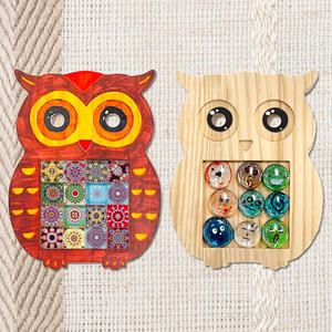 부엉이 냄비받침 만들기 우드공예 구슬냄비받침 유리구슬 어버이날 실버미술 미술수업 diy액자