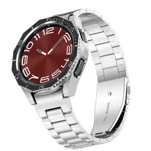 갤럭시워치6 클래식 버튼 메탈 스트랩 풀커버 기어 베젤링 강화유리 세트