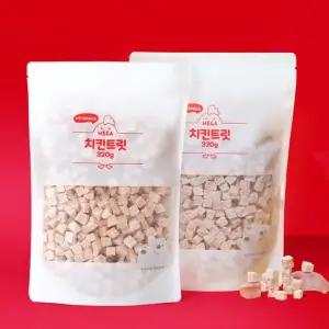 국내산 동결건조 메가 치킨 트릿 대용량 640g 고양이 강아지 간식+위생스푼