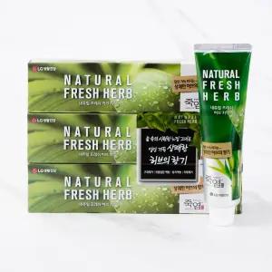 LG 죽염 내추럴 후레쉬 허브 치약 130gx3