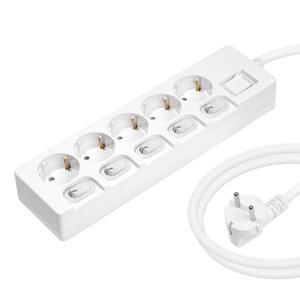 뉴잇 16A 개별 스위치 멀티탭 5구, 1.5m, 1개