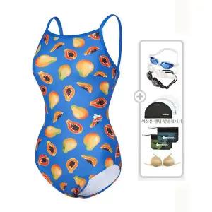 [레노마수영복](하남점)*폴리백 증정*여성 파파야 U백원피스수영복 수경 수모 가방 브라캡 5종세트 LS2E...