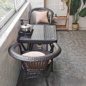 라탄 야외 테이블 의자 세트 테라스 발코니 티테이블