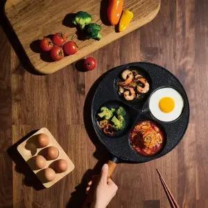 트루쿡 IH 북미산 월넛 4구 에그팬, 1개