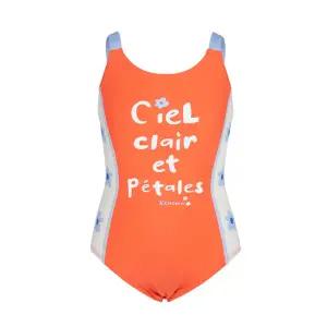 [레노마수영복](하남점)*폴리백 증정*여아동 배색 플라워 원피스수영복 오렌지 RN-GS2E911-OR