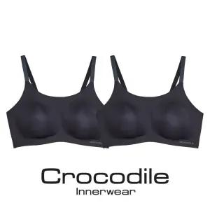 [크로커다일] 라이크라 인견쉘론 스트랩 패드일체형 브라 2종 블랙 CDWBR4N26A_