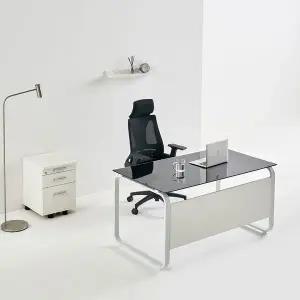 [티에스퍼니처] 데임 A형 강화유리 사무용책상 1400x600