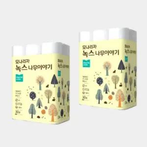 녹스 나무이야기 데코 3겹 27m 30롤 X 2팩 화장지 휴지 두루마리_JS