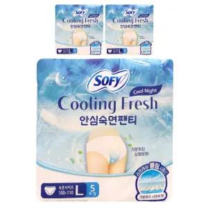 쏘피 쿨링 프레쉬 안심숙면 팬티 대형 생리대 팬티형 L 사이즈 SOFY 15개입