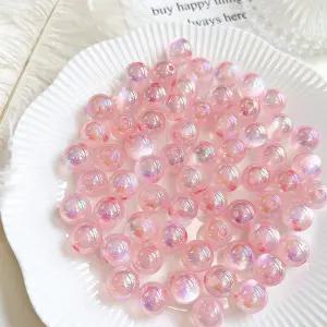 [10개]관통형 12mm 아크릴 캣츠아이 핑크 3-1052-9 비즈공예 키링재료