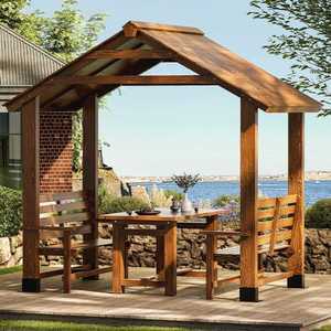 파고라 퍼걸러 캐노피 천막 팔각정 가제보 전원주택 2인의자 탄화색