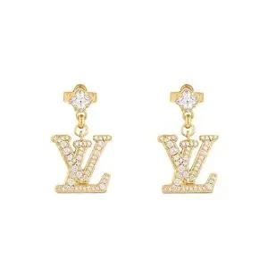 [LOUIS VUITTON][명품] 루이비통 레이디 LV 귀걸이 크리스탈 골드메탈