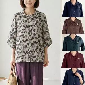 [엄마옷 로즈맘] 바란카라풍기포인견블라우스