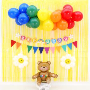 어린이날 가랜드 클라우드 풍선 커튼 세트 (하트곰돌이) 파티 장식 소품