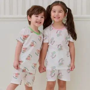 [보리보리/아이숲]썸머프렌즈 모달메쉬 반팔실내복(3color)