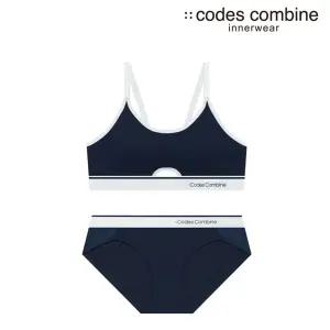 [코데즈컴바인이너웨어](강남점)프론트홀 스포츠 네이비 브라세트(CDWBR414NY+CDWBP414NY)