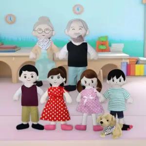 가족인형 7종세트 인형놀이 장난감 사람인형 봉제 헝겊교구 구연동화 역할극 등장인물 캐릭터