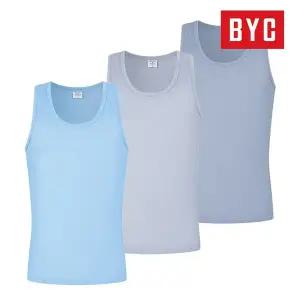 [BYC] 남성 민소매 하이앤노블 80수 면스판 런닝 난닝구 메리야스 3매입 MNS2004