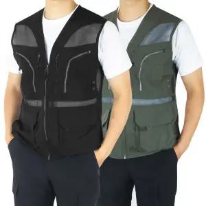 [인코디아웃도어]작업쪼끼 다기능 멀티포켓 망사조끼 등산조끼 남자 등산