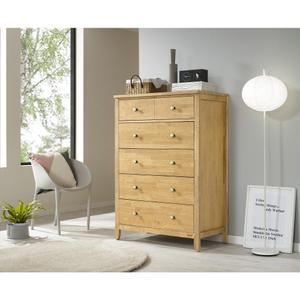 데코라인 밀라체 마틴 고무나무 5단 서랍장 900