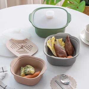 국산 플라이토 실리콘 플래티넘 모락 사각 전자렌지 밀폐용기 찜기 600ml 900ml 1200ml