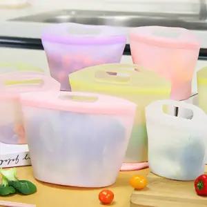 손잡이 실리콘 지퍼백 500+1000+1500ml 세트 3p